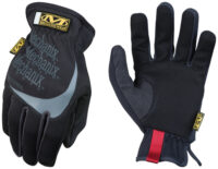 Mechanix Wear® Small Black And Gray FastFit® Full Finger Synthetic Leather Mechanics Gloves With Elastic Cuff, Spandex® Padded Back, Stretch Panels