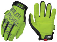 Mechanix Wear® X-Large Hi-Viz Yellow Safety Original® Full Finger Synthetic Leather Mechanics Gloves With Hook And Loop Cuff, Clarino® Synthetic Leather Padded Palm, Reinforcement Panels And 3M® Scotchlite™ Reflective Ink Graphic Pattern Print