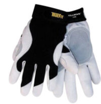 Tillman™ 2X Black And White TrueFit™ Full Finger Top Grain Goatskin And Spandex® Premium Mechanics Gloves With Elastic Cuff, Double Leather Palm, Reinforced Thumb And Smooth Surface Fingers