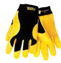 Tillman™ 2X Black And Gold TrueFit™ Full Finger Top Grain Cowhide Premium Mechanics Gloves With Elastic Cuff, Double Leather Palm, Reinforced Thumb And Smooth Surface Fingers