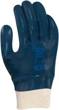 Ansell Size 10 Hycron® Heavy Duty Multi-Purpose Cut And Abrasion Resistant Blue Nitrile Fully Coated Work Gloves With Jersey Liner And Knit Wrist