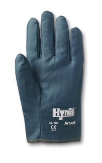Ansell Size 10 Mens Hynit® Medium Duty Multi-Purpose Cut And Abrasion Resistant Blue Nitrile Impregnated Fabric Fully Coated Work Gloves With Interlock Knit Liner And Slip-On Cuff