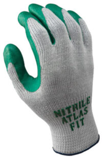 SHOWA™ Size 10 Atlas Fit® 350 10 Gauge Light Weight Cut Resistant Dark Green Nitrile Palm Coated Work Gloves With Light Gray Seamless Cotton And Polyester Knit Liner And Elastic Knit Wrist