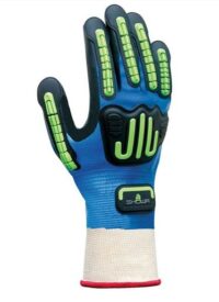 SHOWA™ Size 10 Heavy Duty Blue Nitrile Palm And Fingertip Coated Work Gloves With White Cotton And Polyester Liner And Knit Wrist