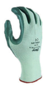 SHOWA™ Size 9 Nitri-Flex® Lite Dark Green Nitrile Dipped Palm Coated Work Gloves With Light Green Seamless Nylon Knit Liner And Knit Wrist