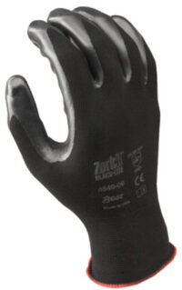 SHOWA™ Size 7 Zorb-IT® Black-Lite Black Nitrile Dipped Palm Coated Work Gloves With Black Seamless Nylon And Polyester Knit Liner And Elastic Cuff