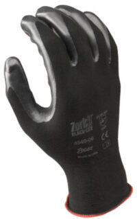 SHOWA™ Size 9 Zorb-IT® Black-Lite Black Nitrile Dipped Palm Coated Work Gloves With Black Seamless Nylon And Polyester Knit Liner And Elastic Cuff