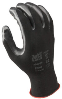 SHOWA™ Size 10 Zorb-IT® Black-Lite Black Nitrile Dipped Palm Coated Work Gloves With Black Seamless Nylon And Polyester Knit Liner And Elastic Cuff