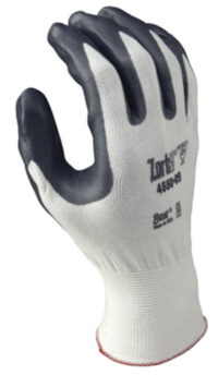 SHOWA™ Size 7 Zorb-IT® Cut Resistant Gray Nitrile Dipped Palm Coated Work Gloves With White Seamless Nylon And Polyester Knit Liner And Elastic Cuff