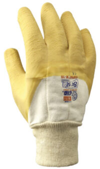 SHOWA™ Size 10 The Original Nitty Gritty® Cut Resistant Yellow Natural Rubber Palm Coated Work Gloves With White Cotton And Flannel Liner And Knit Wrist