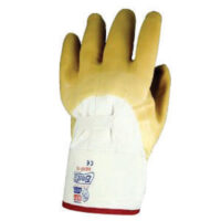 SHOWA™ 66NF-10 Size 10 The Original Nitty Gritty® Cut Resistant Yellow Natural Rubber Palm Coated Work Gloves With White Cotton And Flannel Liner And Safety Cuff