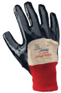 SHOWA™ Size 10 Nitri-Pro® Heavy Duty Cut Abrasion Tearing And Puncture Resistant Navy Nitrile Impregnation Palm Coated Work Gloves With White Cotton And Jersey Liner And Knit Wrist