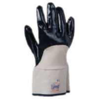 SHOWA™ 7066-09 Size 9 Nitri-Pro® Heavy Duty Liquid Resistant Navy Nitrile Impregnation Palm Coated Work Gloves With White Cotton And Jersey Liner And Safety Cuff