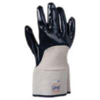SHOWA™ 7066-10 Size 10 Nitri-Pro® Heavy Duty Liquid Resistant Navy Nitrile Impregnation Palm Coated Work Gloves With White Cotton And Jersey Liner And Safety Cuff