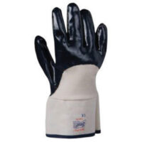 SHOWA™ 7066R-10 Size 10 Nitri-Pro® Heavy Duty Liquid Resistant Navy Nitrile Impregnation Palm Coated Work Gloves With White Cotton And Jersey Liner And Safety Cuff