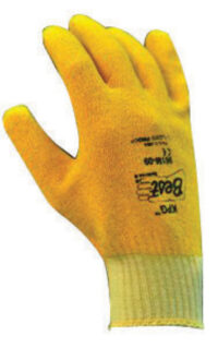 SHOWA™ Size 8 KPG® Light Weight Abrasion Resistant Yellow PVC Fully Coated Work Gloves With Cotton Knit Liner And Continuous Knit Wrist