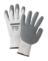 Radnor® Large White Premium Foam Nitrile Palm Coated Work Glove With 15 Gauge Seamless Nylon Liner And Knit Wrist