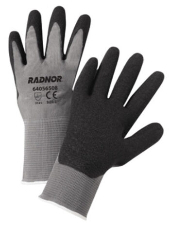 Radnor® Medium Gray Latex Palm Coated Gloves WIth 13 Gauge Seamless Nylon Knit Liner