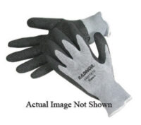 Radnor® Extra Large Gray String Knit Gloves With Black Latex Palm Coating And Green Hem