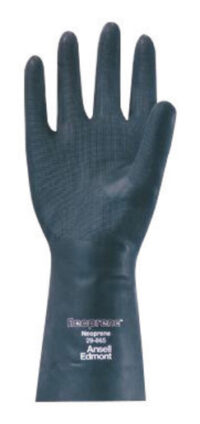Ansell Size 7 Small Black Neoprene® 13" Flock Lined 18 mil Unsupported Chemical Resistant Gloves With Sandpatch Finish And Straight Cuff