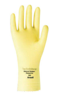 Ansell Size 7 Natural Technicians™ 12" 13 mil Unsupported Natural Rubber Latex And Neoprene Light Duty Chemical Resistant Gloves With Pebble Embossed Grip Finish And Pinked Cuff