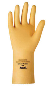 Ansell Size 7 Natural Canners And Handlers™ 12" 20 mil Unsupported Natural Rubber Latex Medium Duty Chemical Resistant Gloves With Pebble Embossed Grip Finish And Pinked Cuff