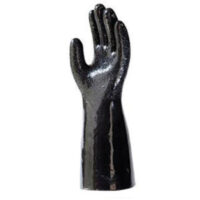 SHOWA™ Size 11 Black 355mm Polyester Lined 15 Gauge Unsupported Engineered Yarn Neoprene Fully Coated Chemical Resistant Gloves With Rough Particle Finish And Gauntlet Cuff