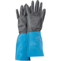 SHOWA™ Size 9 Large Black Chem Master™ 13" Flock Lined 26 mil Unsupported Neoprene Rubber Latex Chemical Resistant Gloves With Tractor Tread Finish And Straight Cuff