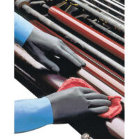 SHOWA™ Size 10 X-Large Black Chem Master™ 12" Flock Lined 26 mil Unsupported Neoprene Rubber Latex Chemical Resistant Gloves With Tractor Tread Finish And Straight Cuff
