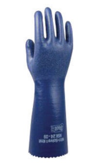 SHOWA™ Size 11 Royal Blue NSK-24™ 14" Cotton Interlock Knit Lined 24 mil Supported Nitrile Fully Coated Chemical Resistant Gloves With Rough Finish And Gauntlet Cuff