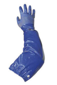 SHOWA™ Size 9 Royal Blue NSK-26™ 26" Cotton Interlock Knit Lined 2 mil Supported Nitrile Fully Coated Chemical Resistant Gloves With Rough Finish And Gauntlet Cuff
