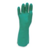 Radnor® Size 8 Green Radnor® 13" Flock Lined 17 mil Unsupported Nitrile Gloves With Sand Patch Finish