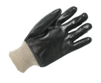 Radnor® Large Black Economy PVC Glove Fully Coated With Rough Finish Palm And Knitwrist