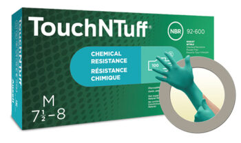 Ansell Size 8 1/2 - 9 Teal 9 1/2" Touch N Tuff® 5 mil Nitrile Ambidextrous Powder-Free Disposable Gloves With Smooth Finish And Rolled Beaded Cuff