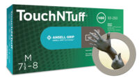 Ansell Size 9 Gray Anthracite TouchNTuff 5.5 mil Silicone Free Nitrile Ambidextrous Non-Sterile Beaded