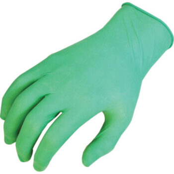 SHOWA™ Large Green 9 1/2" Derma Thin® 5 mil Natural Latex Ambidextrous USP Grade Lightly Powdered Disposable Gloves With Smooth Finish And Rolled Cuff