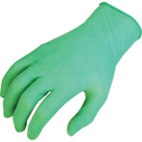 SHOWA™ Medium Green 9 1/2" Derma Thin® 5 mil Natural Latex Ambidextrous USP Grade Lightly Powdered Disposable Gloves With Smooth Finish And Rolled Cuff