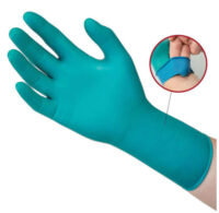 Microflex Small Green 93-260 7.8 mil Silicone Free Nitrile/Neoprene Chemical Resistant Beaded/Rolled