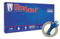 Microflex® Large Blue 9.645" UltraSense® 3.1 mil Nitrile Ambidextrous Non-Sterile Medical Grade Powder-Free Disposable Gloves With Textured Finger Tip Finish And Standard Examination Beaded Cuff
