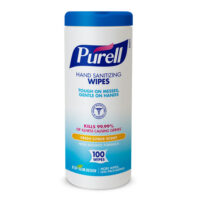 Gojo® 5 3/4" X 7" Eco-Slim Canister White Purell® Citrus Scented Hand Sanitizing Wipes (100 Count Per Pack)