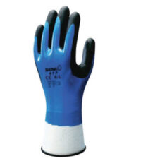 SHOWA™ Size 7 Blue, White And Black Nitrile Polyester/Nylon Knit/Acrylic Terry Lined Cold Weather Gloves With Elastic Cuff And Wing Thumb
