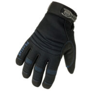 Ergodyne 2X Black ProFlex® 817 Synthetic Leather Thinsulate™ Lined Thermal Cold Weather Gloves With Terry Thumb, Woven Elastic Cuff, Double Reinforced Amara Palm, Padded Spandex® Back, Neoprene® Knuckle Pad And Terry Thumb Brow Wipe