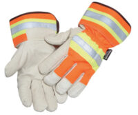 Radnor® X-Large Orange And Gray Pigskin And Polyester Thinsulate® Lined Cold Weather Gloves With Wing Thumb And Safety Cuffs
