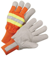 Radnor® X-Large Orange And Gray Pigskin And Polyester Thinsulate® Lined Cold Weather Gloves With Wing Thumb And Knit Wrist