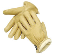 Radnor® X-Large Tan Pigskin Thinsulate® Lined Cold Weather Gloves With Keystone Thumb, Slip On Cuffs, Color Coded Hem And Shirred Elastic Wrist