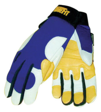 Tillman™ 2X Gold And Pearl TrueFit™ Ultra Top Grain Goatskin Thinsulate™ Lined Cold Weather Gloves With Double Thumb, Elastic Cuff, Hook And Loop Closure, Rough Side Out Double Palm And Nylon Spandex® Back