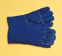 Radnor® Large Blue 14" Premium Side Split Cowhide Cotton/Foam Lined Insulated Left Hand Welders Glove With Wing Thumb, Welted Fingers And Kevlar® Stitching (Carded)