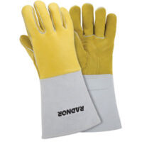 Radnor® Small Gold 14" Grain Elkskin Foam Lined Welders Glove With Reinforced Straight Thumb And Stiff Cowhide Cuff (Carded)