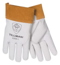 Tillman™ Large Pearl Top Grain Kidskin Standard Grade TIG Welders Gloves With Wing Thumb, 2" Cuff, Seamless Forefinger And Kevlar® Lock Stitching (Carded)