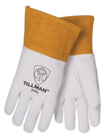 Tillman™ Large Pearl Split Deerskin Unlined Premium Grade TIG Welders Gloves With Straight Thumb, 2" Cuff And Kevlar® Lock Stitching